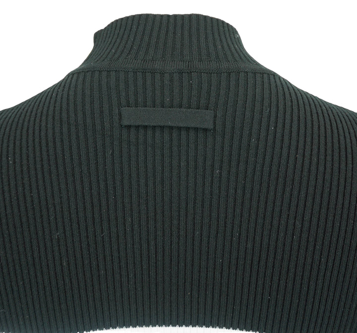 Jean Paul Gaultier Ribbed Dress with Chain Detail in Black and White