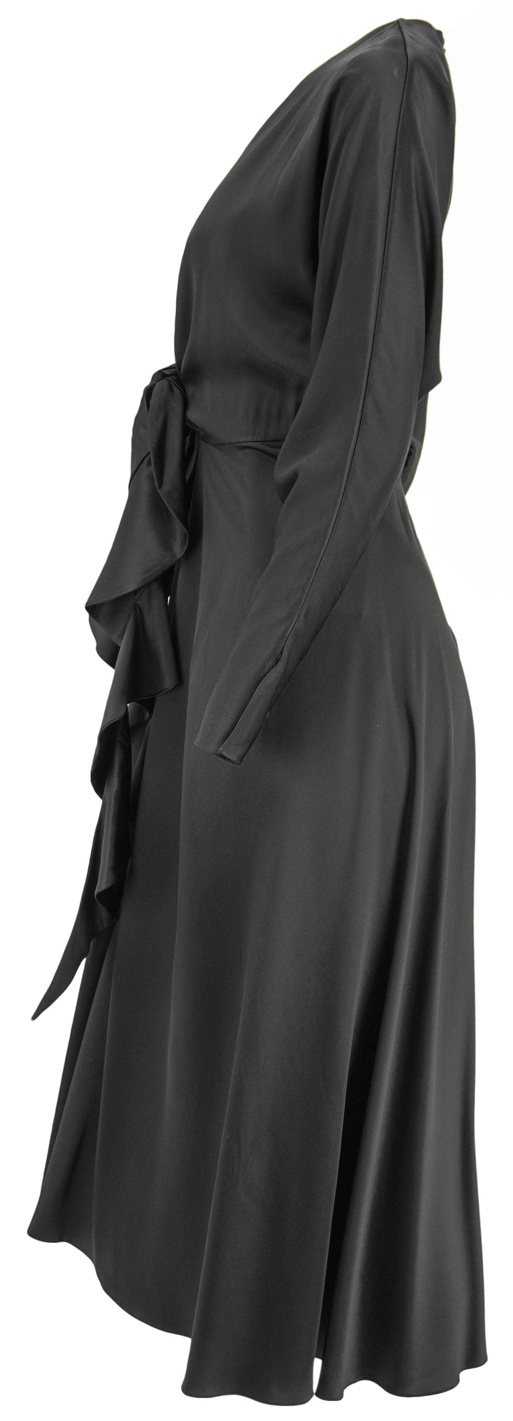 Alejandra Alonso Rojas Tie Front Silk Dress in Black