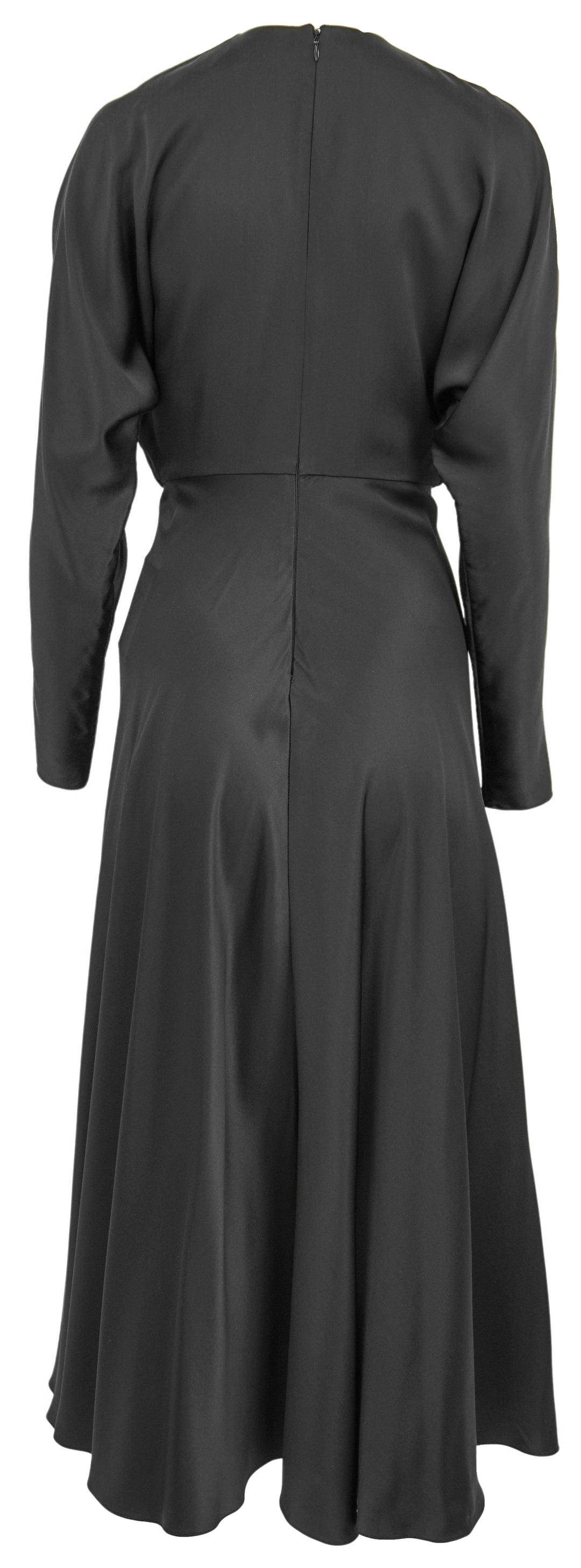 Alejandra Alonso Rojas Tie Front Silk Dress in Black