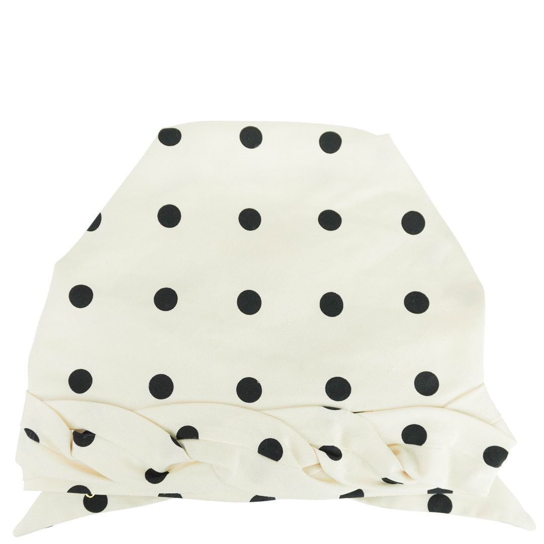 Valentino Dot Pattern Turban Hat in Cream/Black