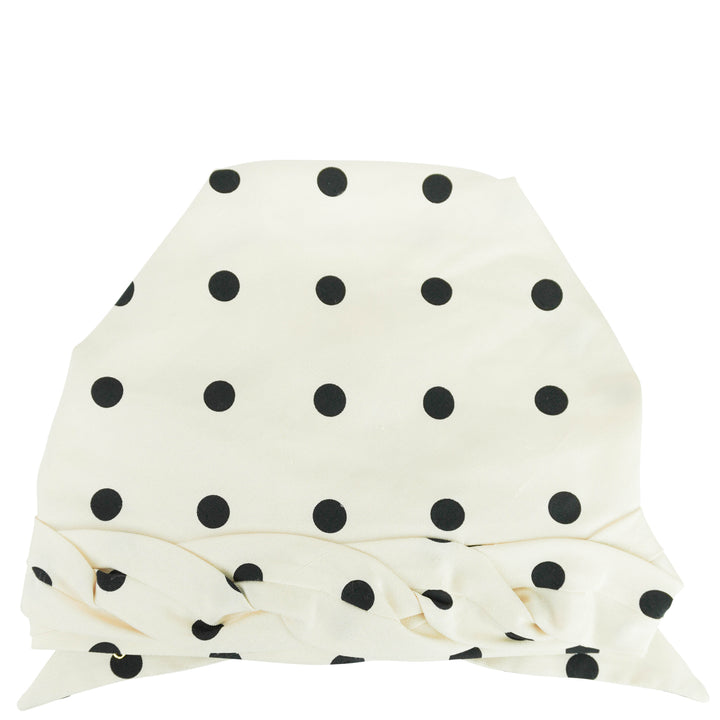 Valentino Dot Pattern Turban Hat in Cream/Black