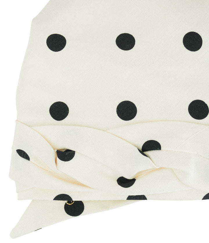 Valentino Dot Pattern Turban Hat in Cream/Black
