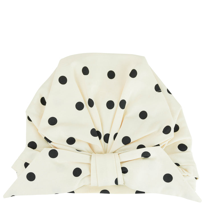 Valentino Dot Pattern Turban Hat in Cream/Black