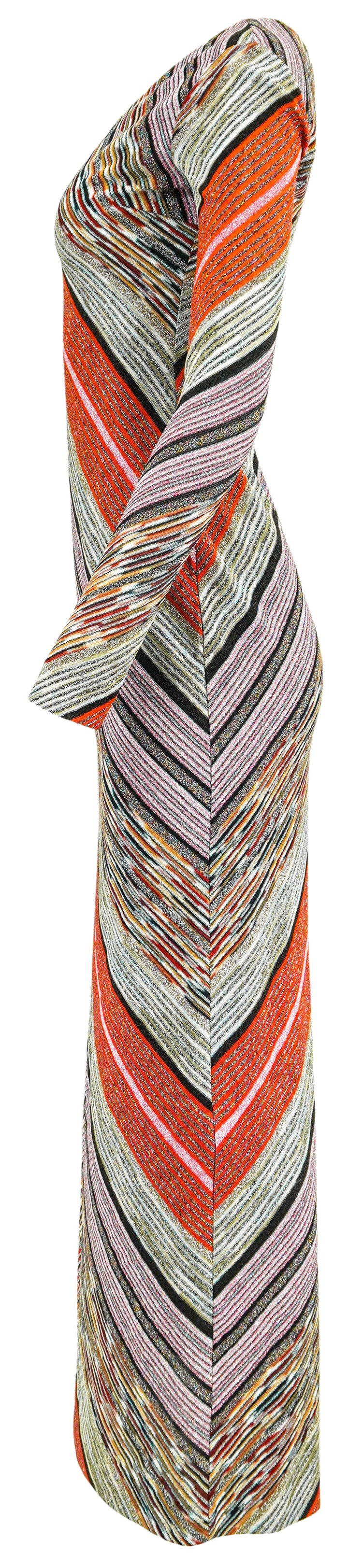 Missoni Long Sleeve Dress in Red Metallic Multi