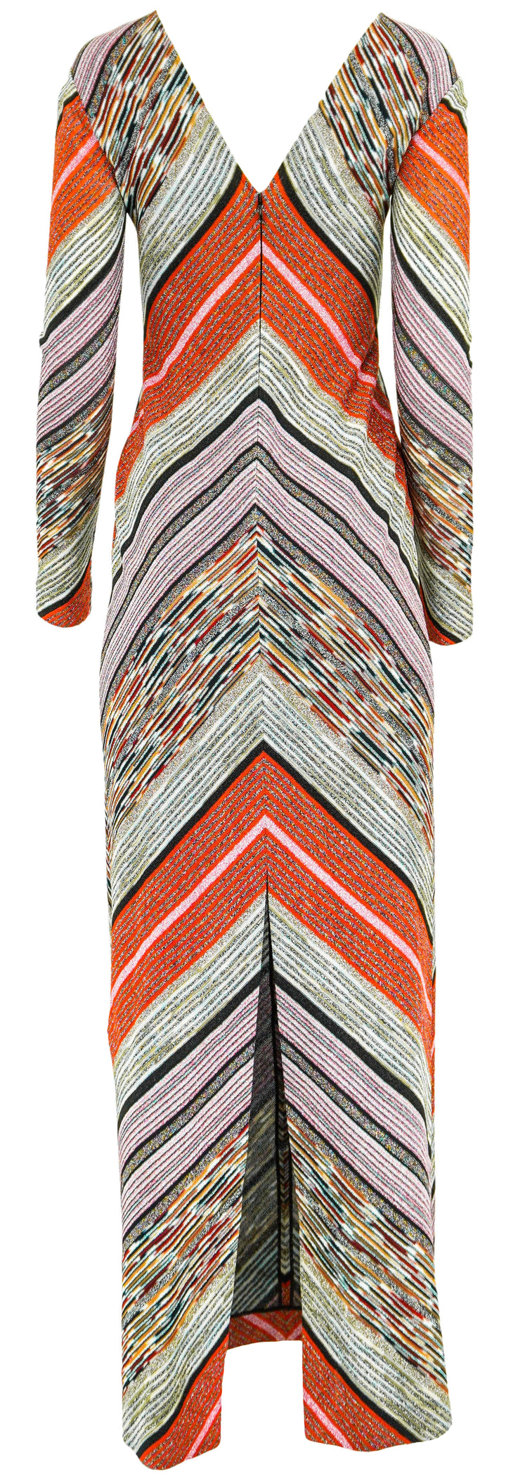Missoni Long Sleeve Dress in Red Metallic Multi