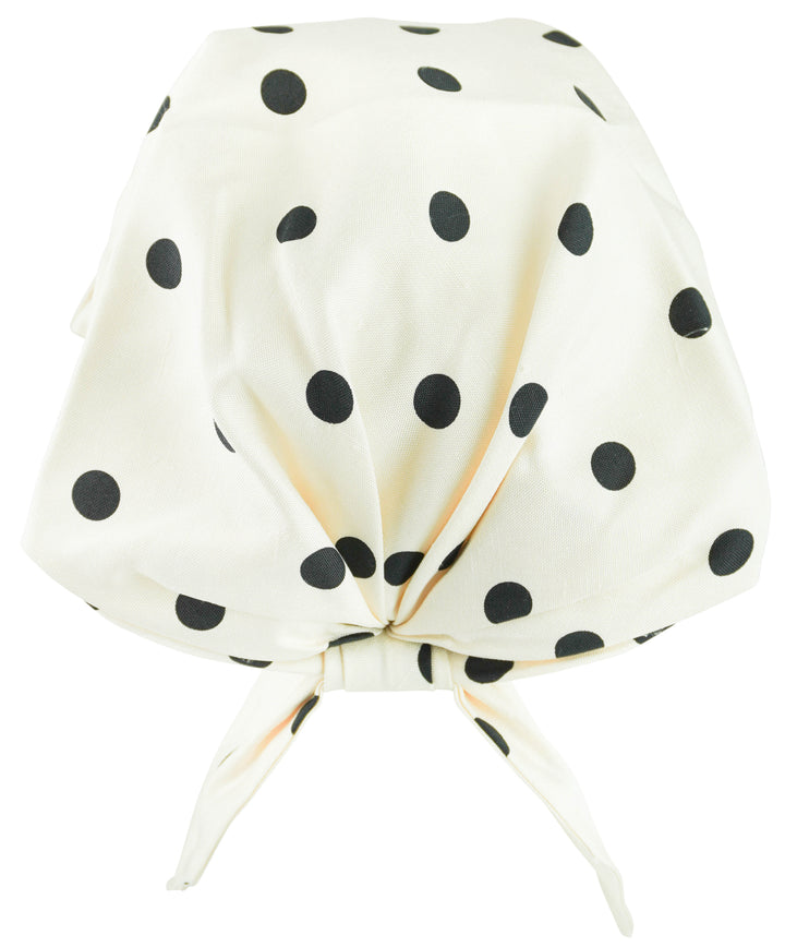 Valentino Dot Pattern Turban Hat in Cream/Black