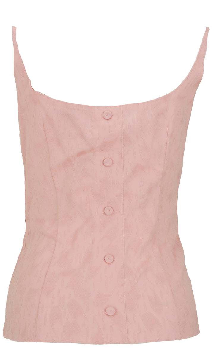 Marni Waves and Drops Cotton Jacquard Tank Top in Azalea Pink - Discounts on Marni at UAL