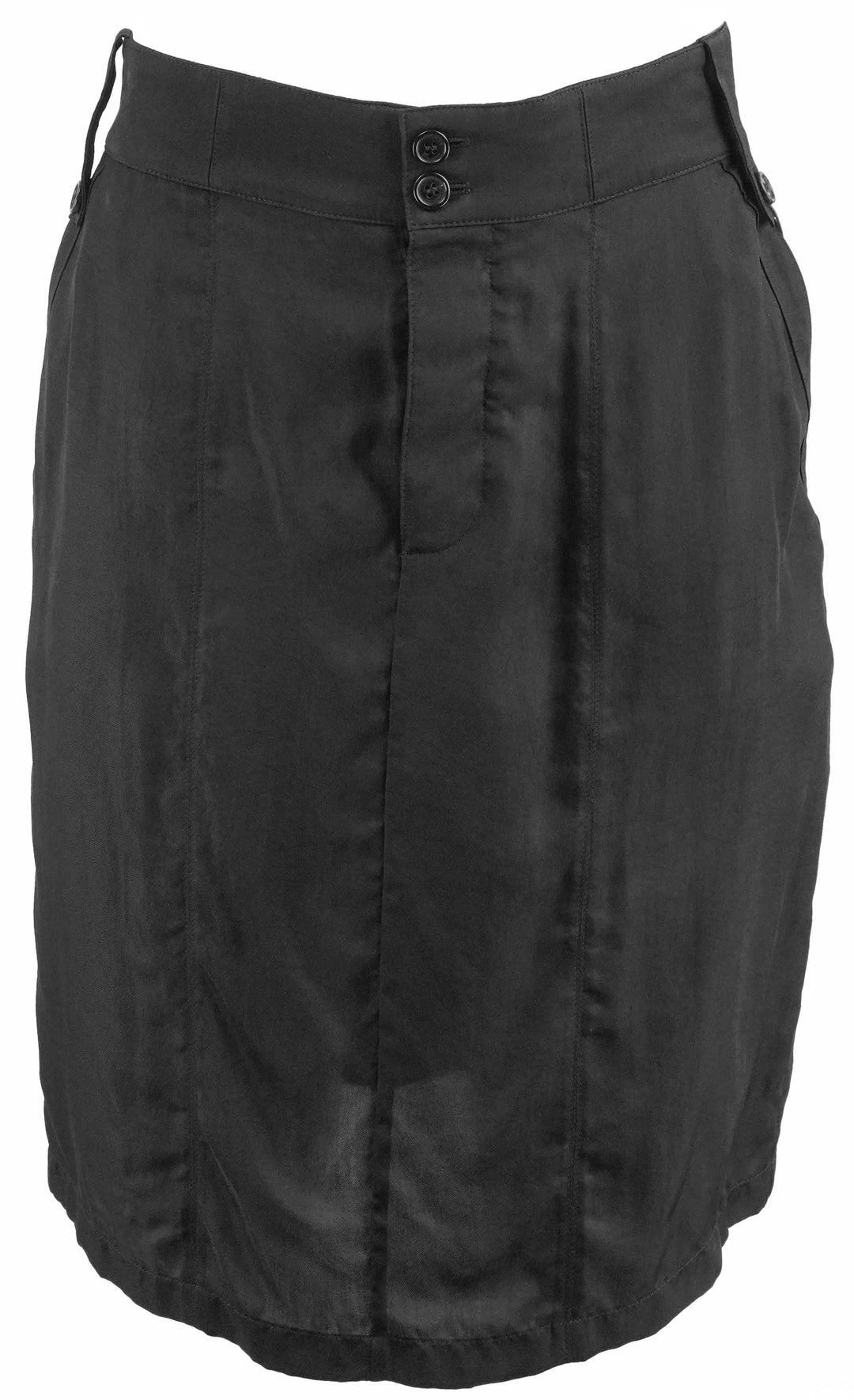Saint Laurent Cupro Skirt with Pockets in Black - Discounts on Saint Laurent at UAL