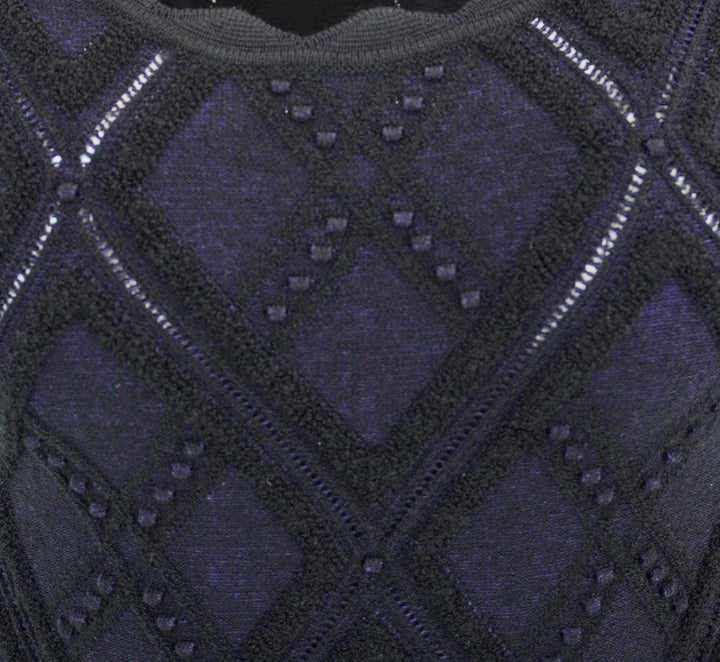 Burberry Aran Knit Long Sleeve Dress in Black
