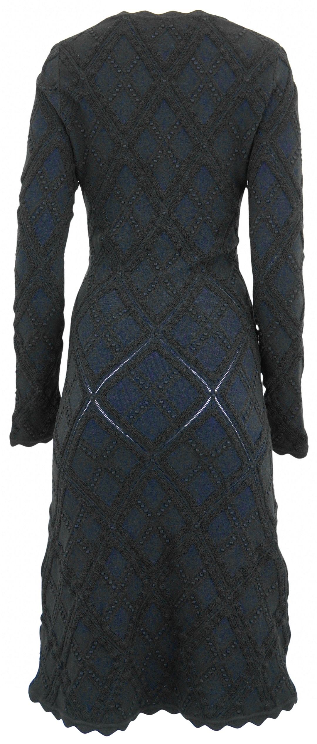 Burberry Aran Knit Long Sleeve Dress in Black
