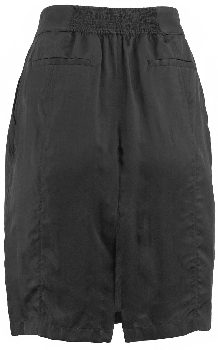 Saint Laurent Cupro Skirt with Pockets in Black - Discounts on Saint Laurent at UAL