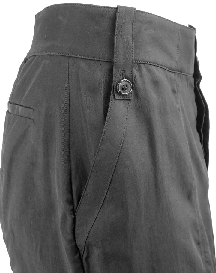 Saint Laurent Cupro Skirt with Pockets in Black - Discounts on Saint Laurent at UAL