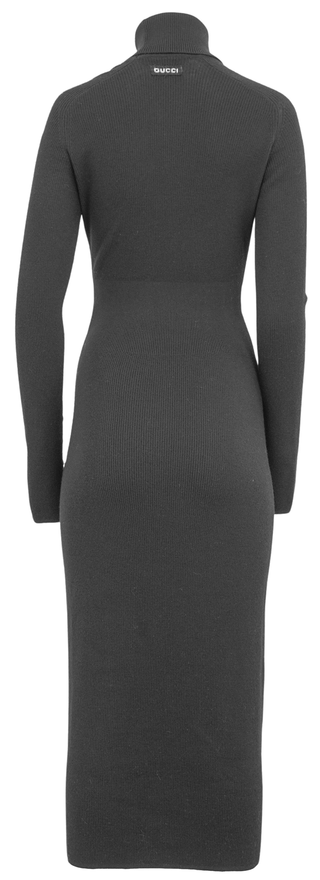 Gucci Ribbed Sweater Dress in Black