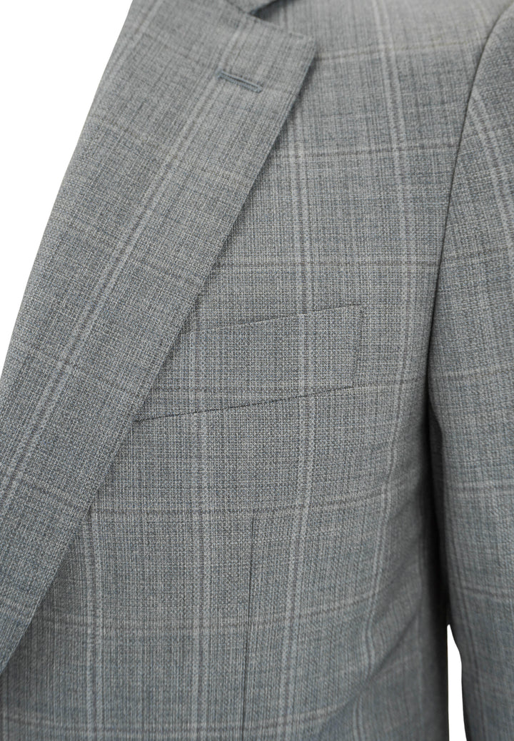 Canali Wool Suit Jacket in Blue Plaid - Discounts on Canali at UAL