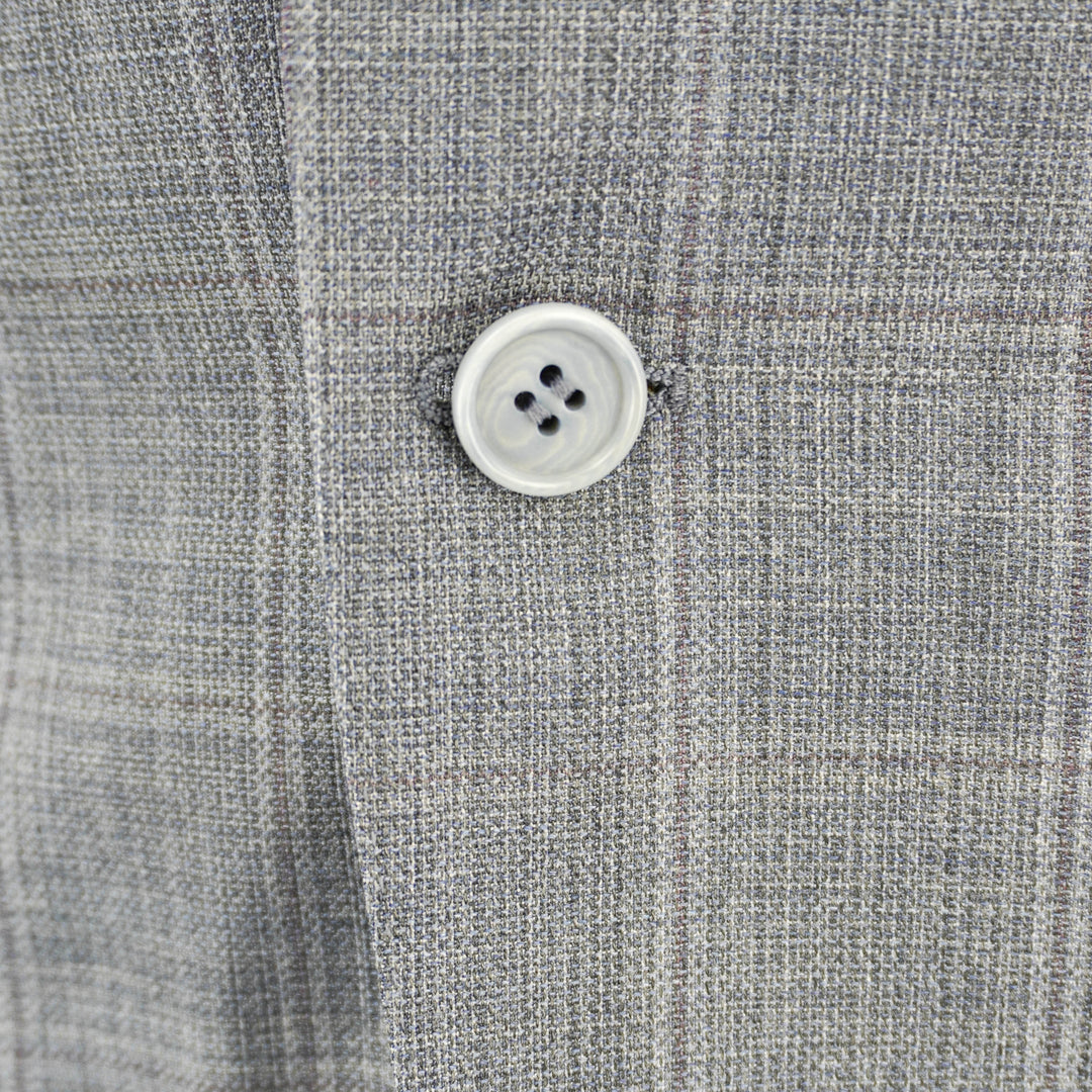 Canali Wool Suit Jacket in Blue Plaid - Discounts on Canali at UAL