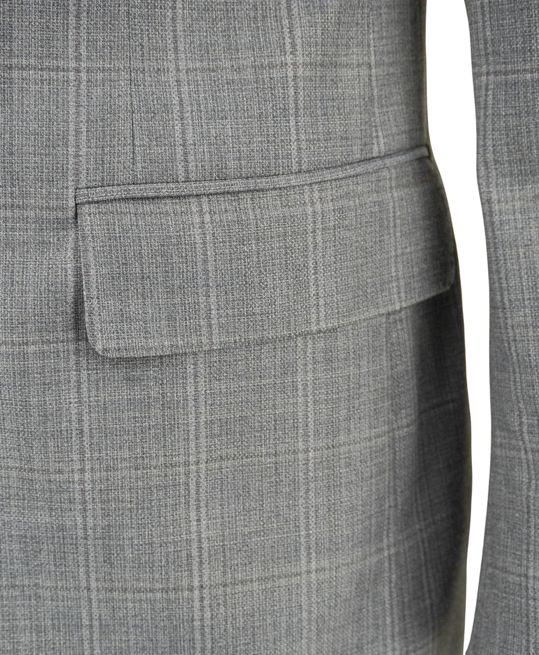 Canali Wool Suit Jacket in Blue Plaid - Discounts on Canali at UAL