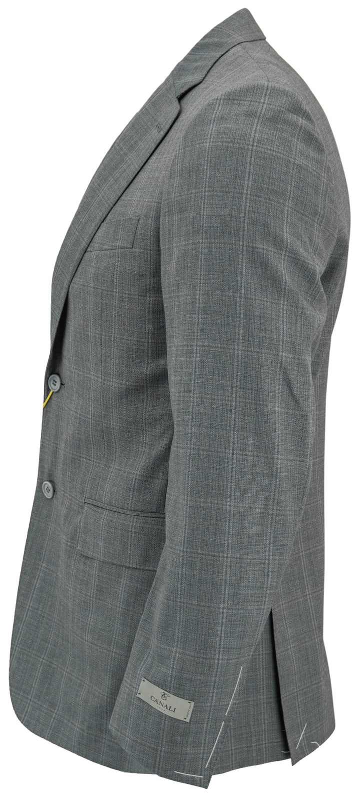 Canali Wool Suit Jacket in Blue Plaid - Discounts on Canali at UAL