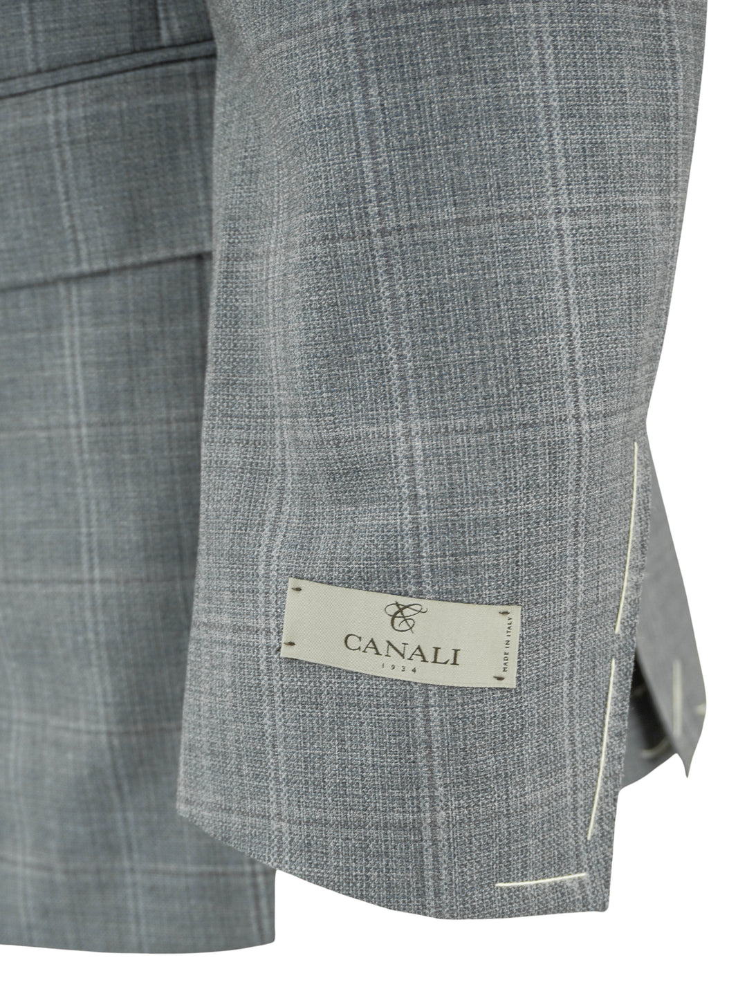 Canali Wool Suit Jacket in Blue Plaid - Discounts on Canali at UAL