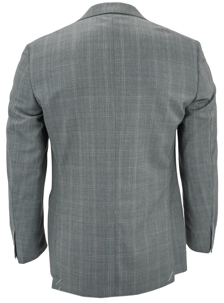 Canali Wool Suit Jacket in Blue Plaid - Discounts on Canali at UAL