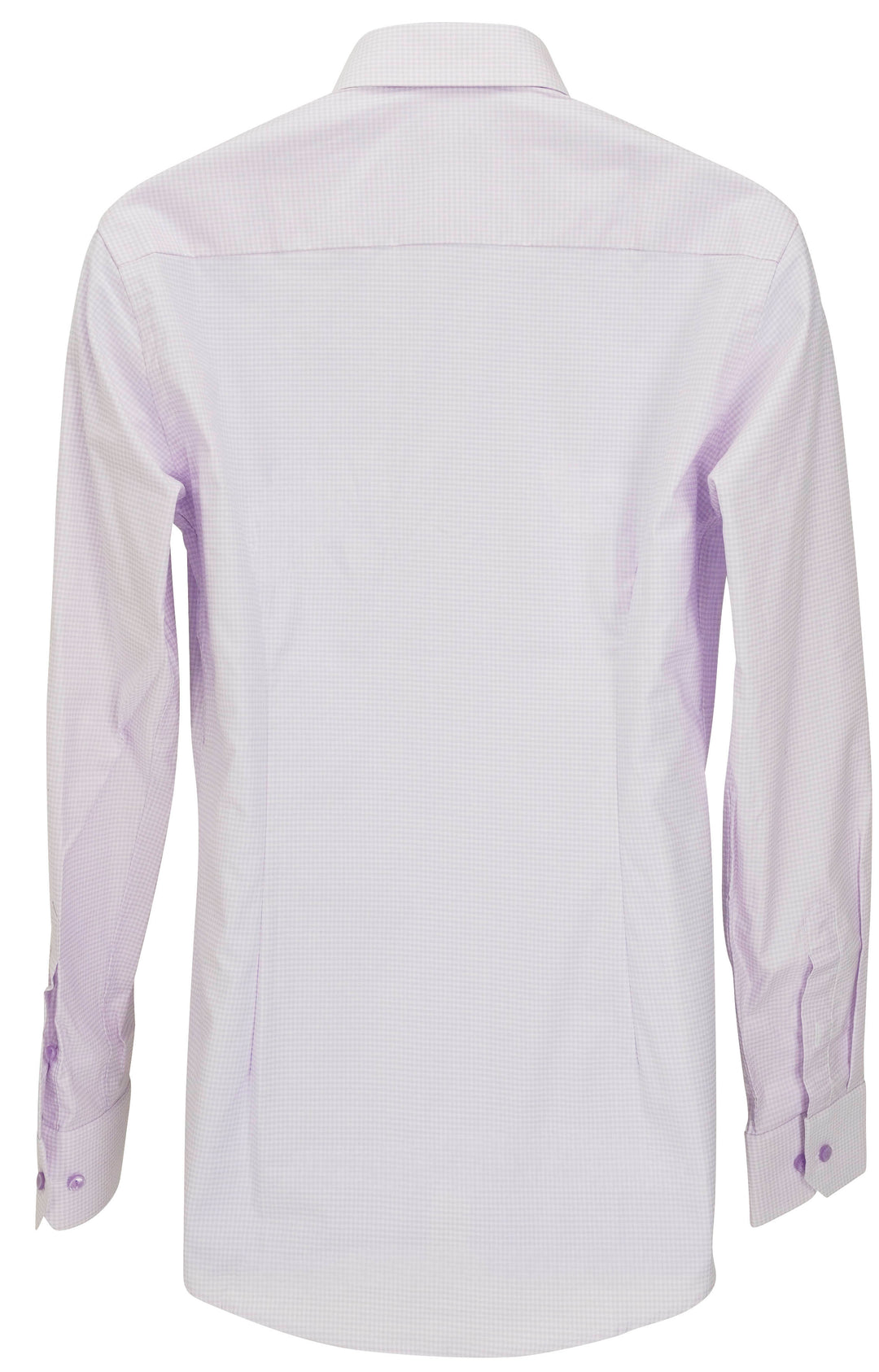 Eton Check Print Button Up Shirt in Pastel Purple - Discounts on Eton at UAL