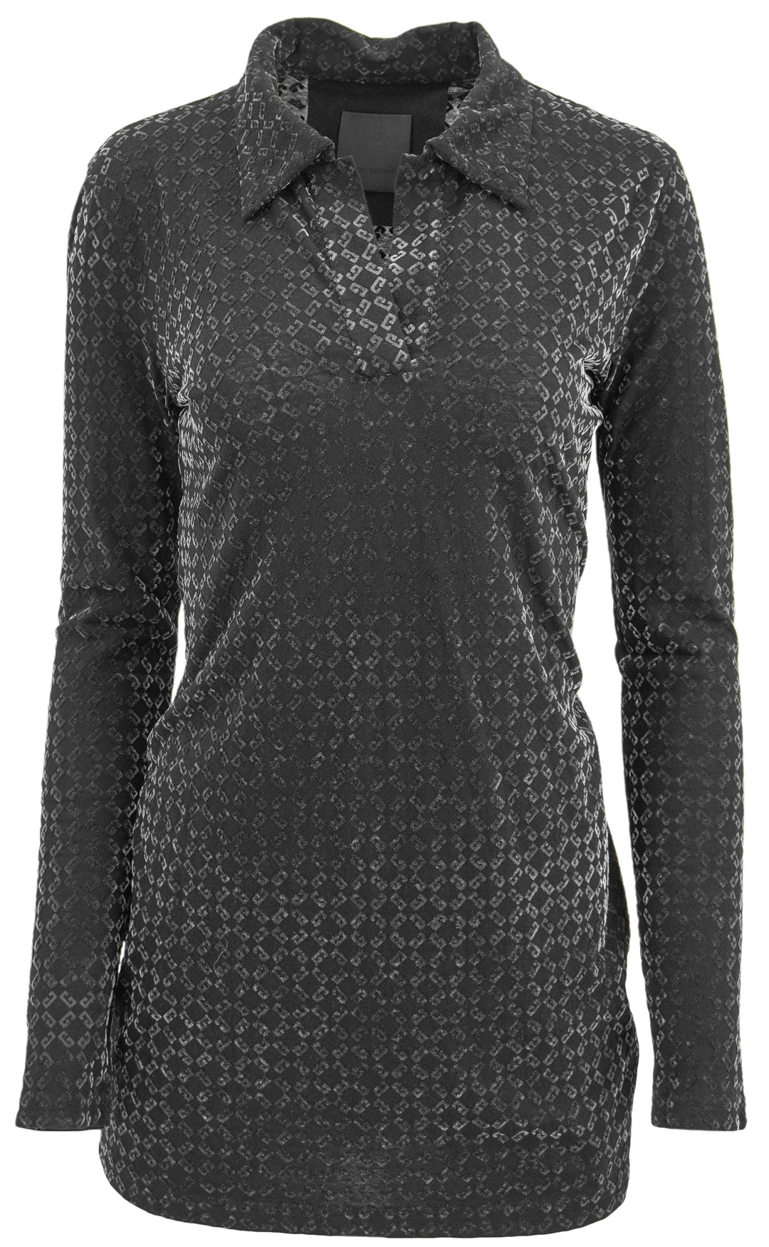 Givenchy 4G Logo Long Sleeve Polo in Black
