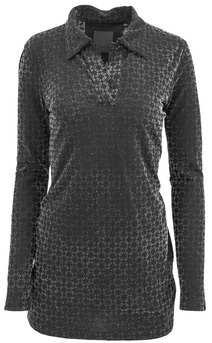 Givenchy 4G Logo Long Sleeve Polo in Black