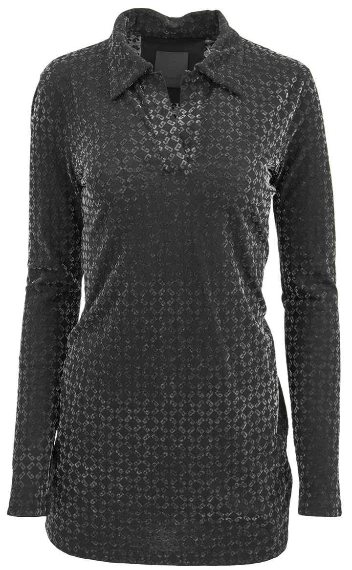 Givenchy 4G Logo Long Sleeve Polo in Black