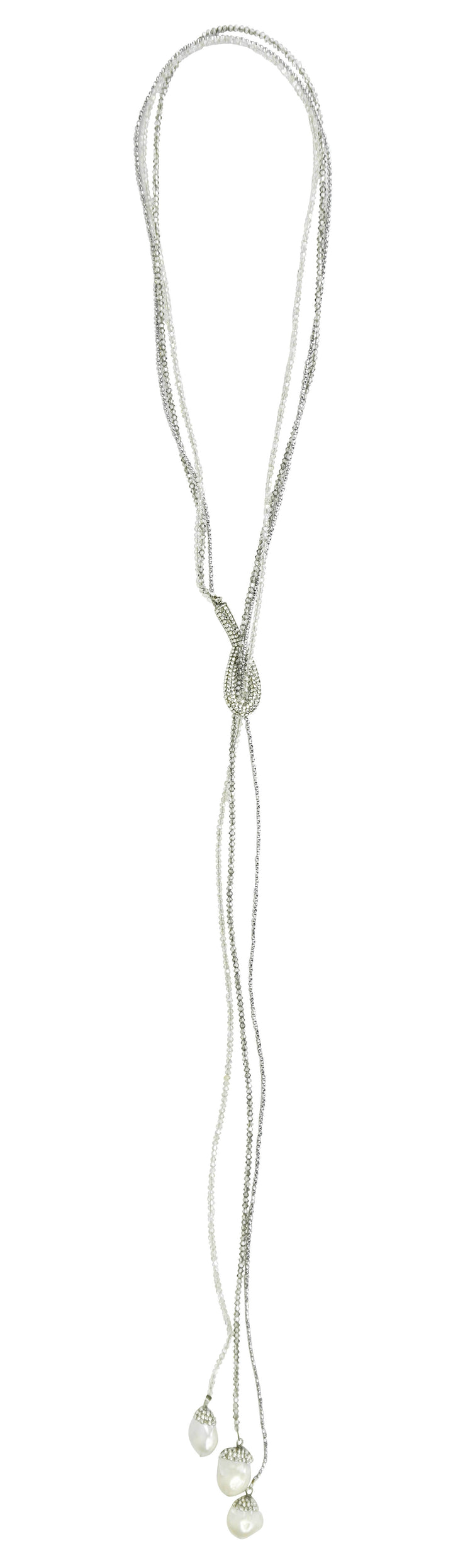 Roni Blanshay Triple Pearl Lariat Necklace