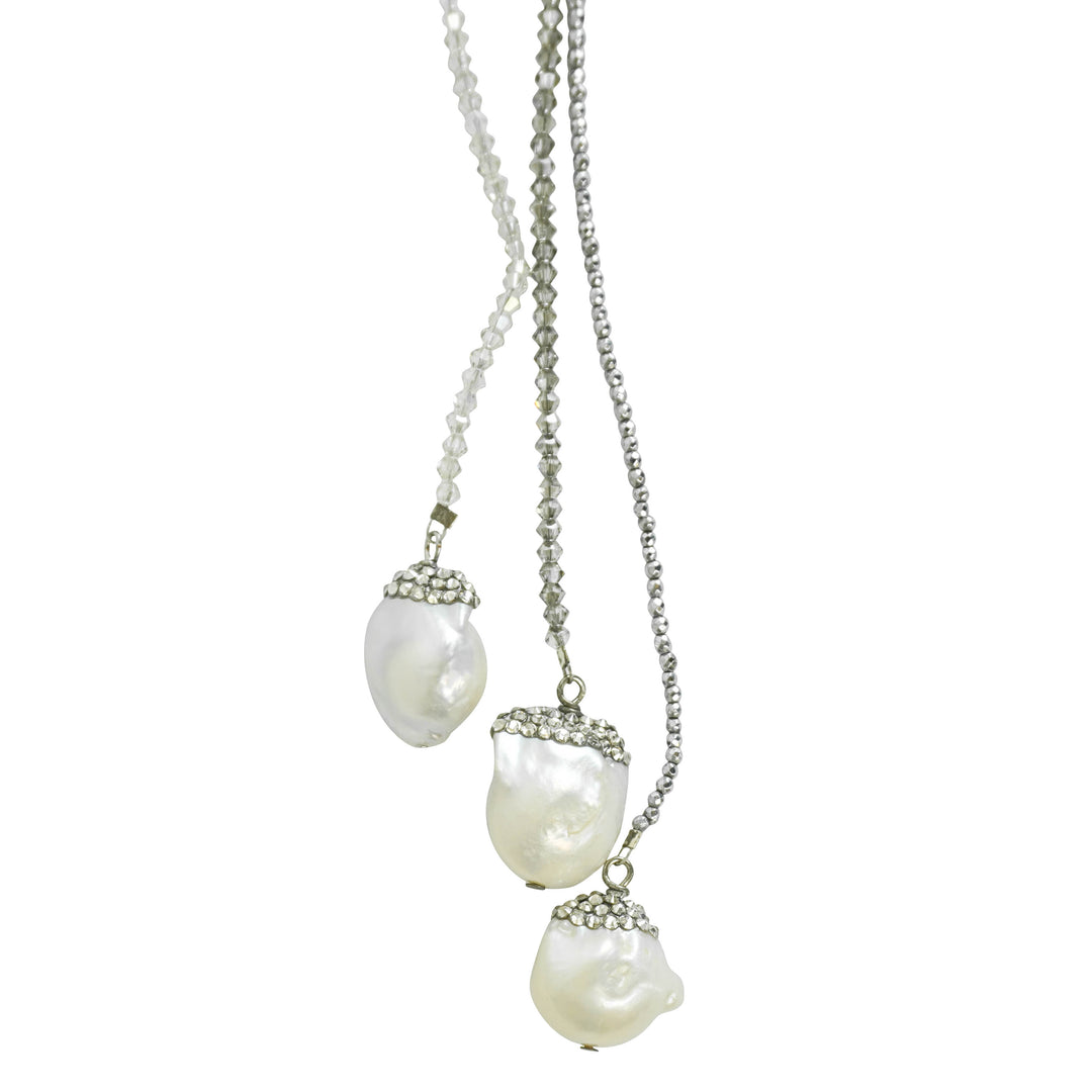 Roni Blanshay Triple Pearl Lariat Necklace