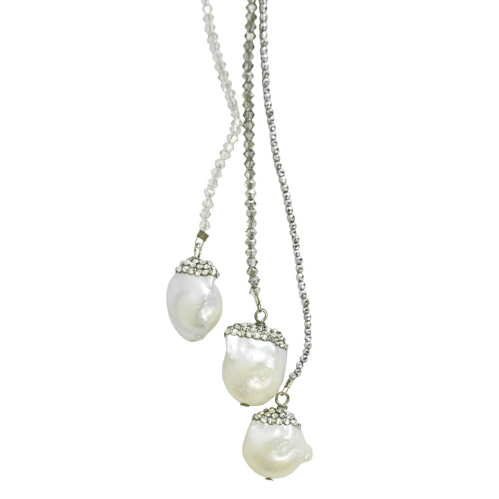 Roni Blanshay Triple Pearl Lariat Necklace