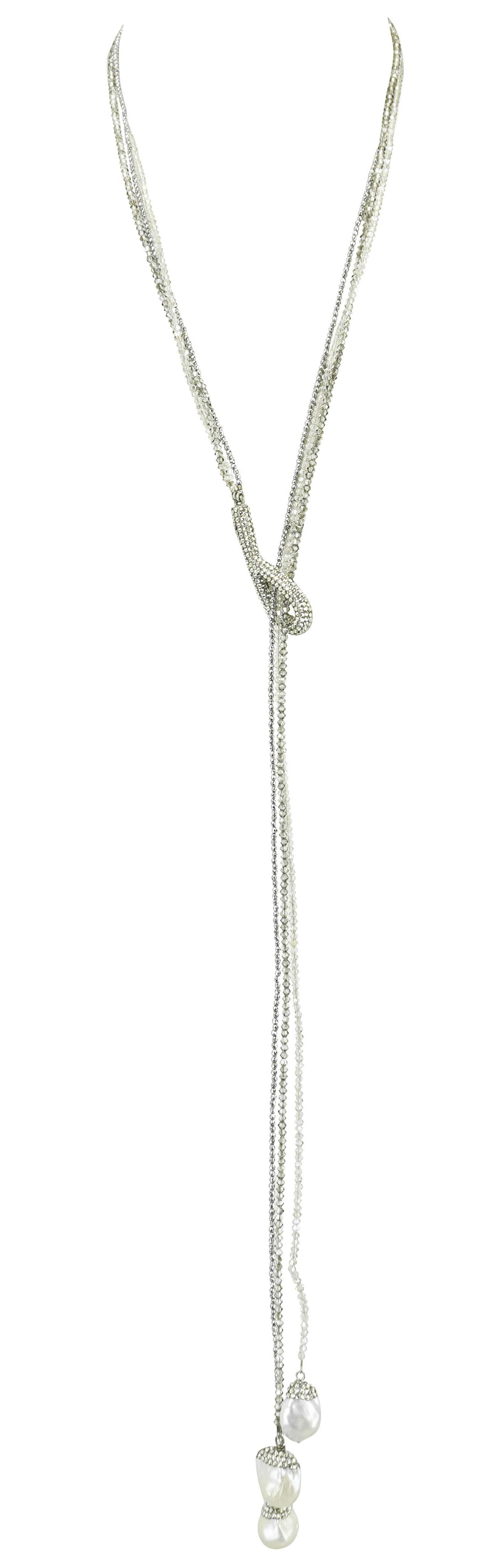 Roni Blanshay Triple Pearl Lariat Necklace