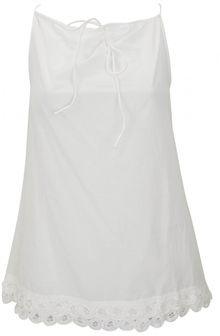 By Malene Birger Scalloped Trim Tank in White - Discounts on By Malene Birger at UAL