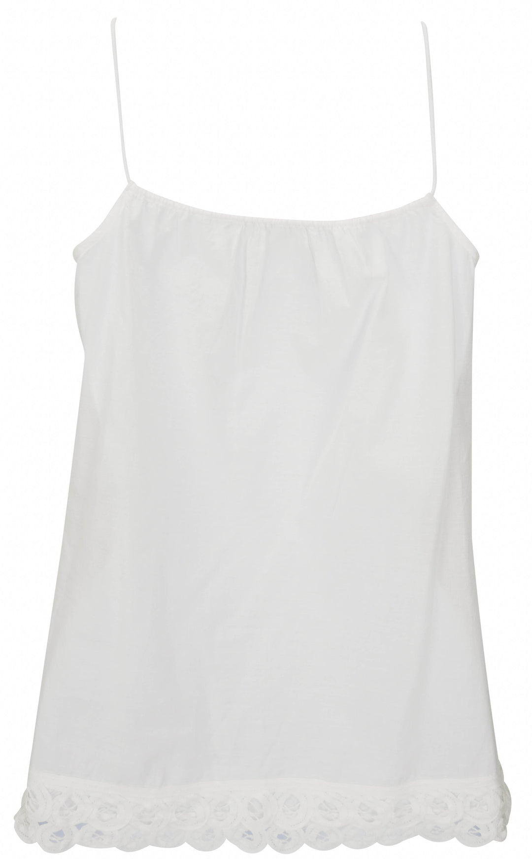 By Malene Birger Scalloped Trim Tank in White - Discounts on By Malene Birger at UAL