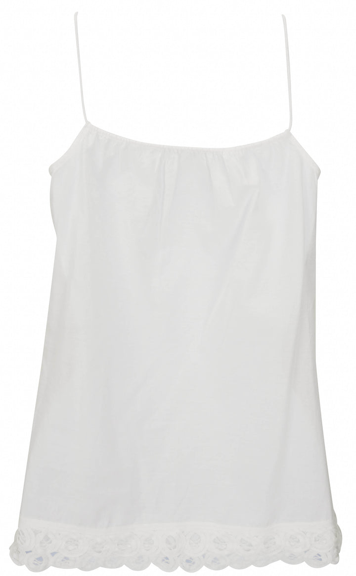 By Malene Birger Scalloped Trim Tank in White - Discounts on By Malene Birger at UAL