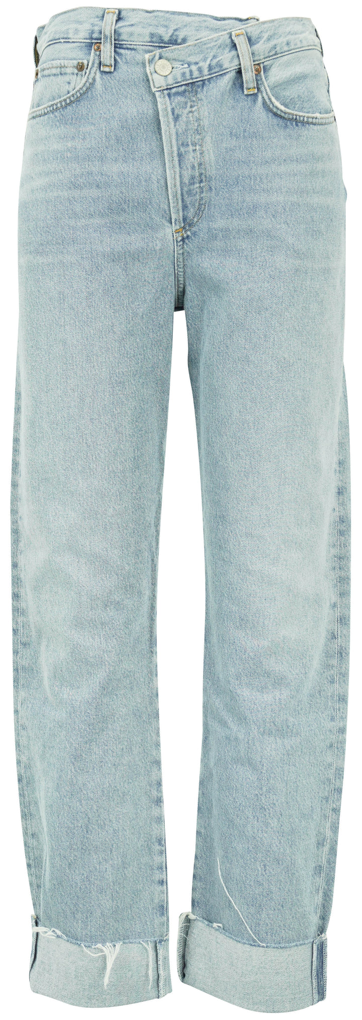 Agolde Criss Cross Waistband Denim in Dimension - Discounts on Agolde at UAL