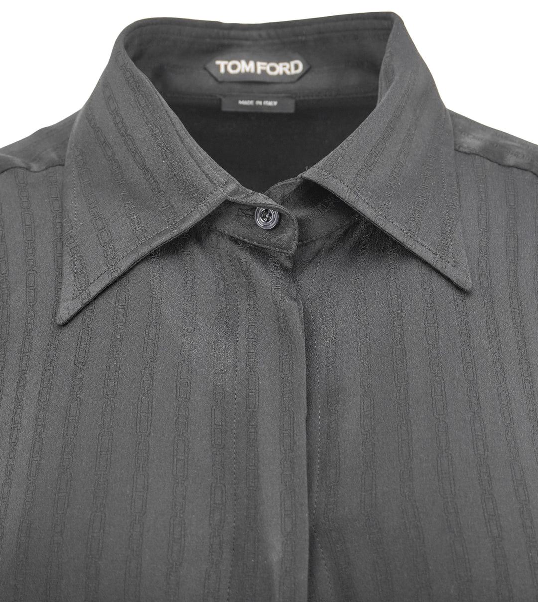 Tom Ford Whitney Tonal Stripe Blouse in Black