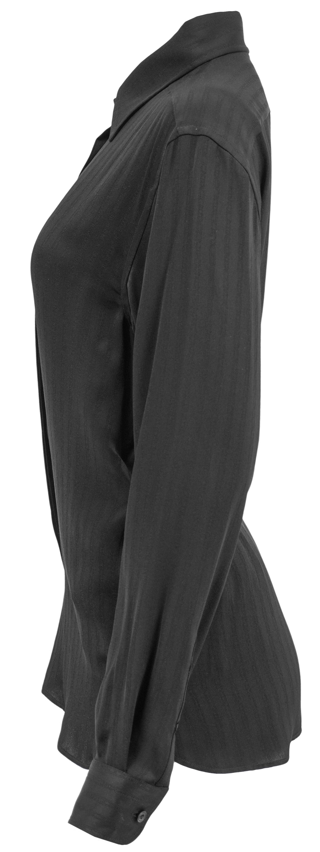 Tom Ford Whitney Tonal Stripe Blouse in Black