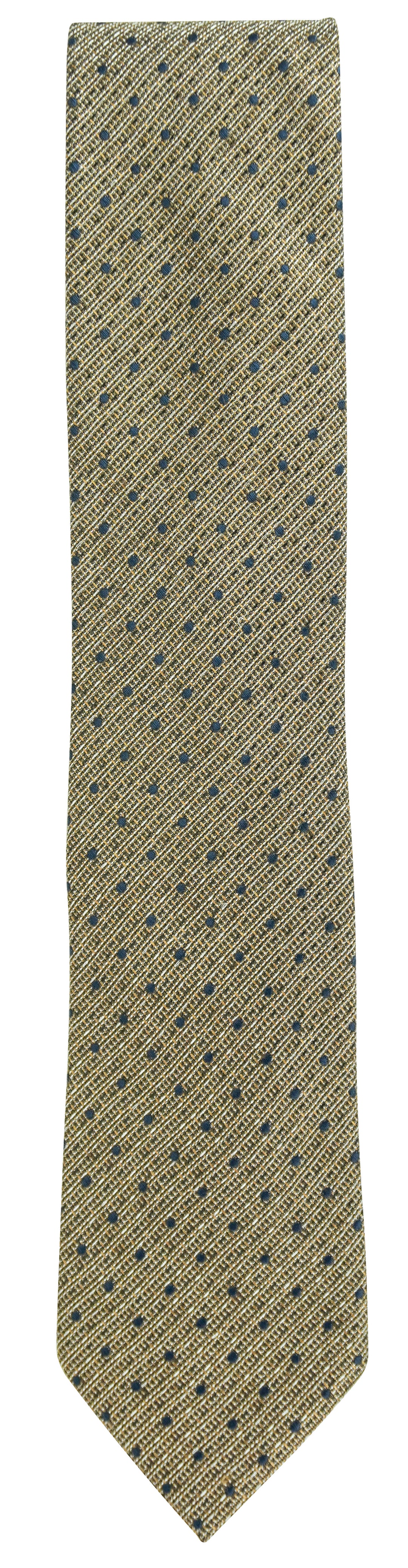 Ermenegildo Zegna Dot Print Tie in Brown/Navy - Discounts on Ermenegildo Zegna at UAL