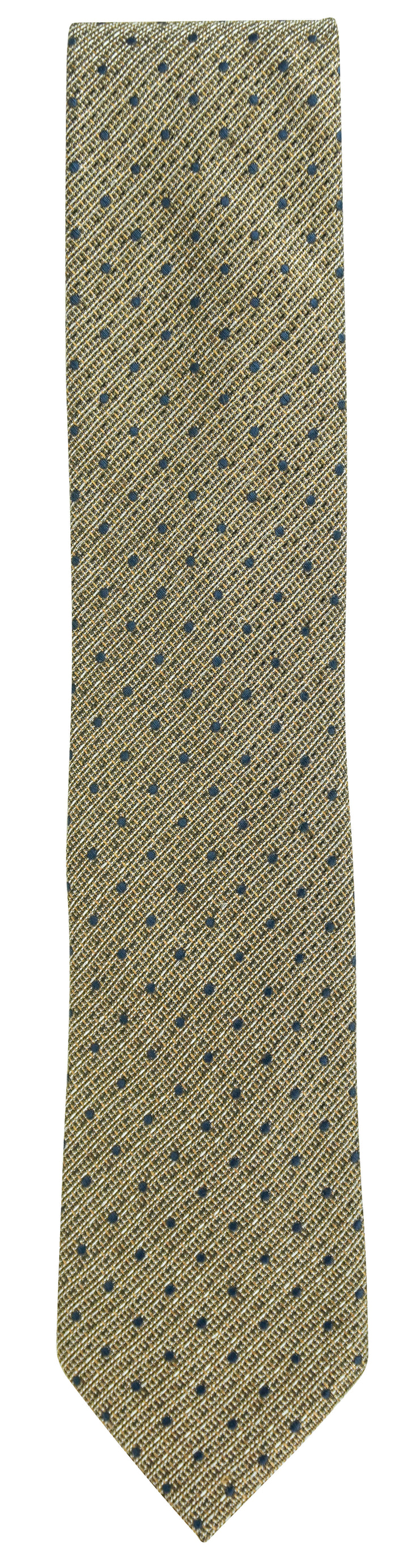 Ermenegildo Zegna Dot Print Tie in Brown/Navy - Discounts on Ermenegildo Zegna at UAL