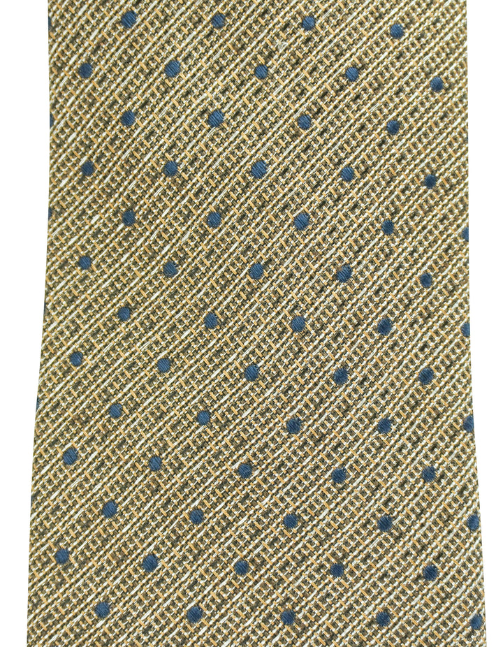 Ermenegildo Zegna Dot Print Tie in Brown/Navy - Discounts on Ermenegildo Zegna at UAL