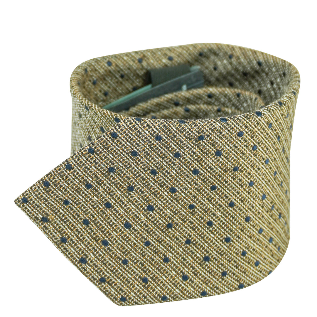 Ermenegildo Zegna Dot Print Tie in Brown/Navy - Discounts on Ermenegildo Zegna at UAL