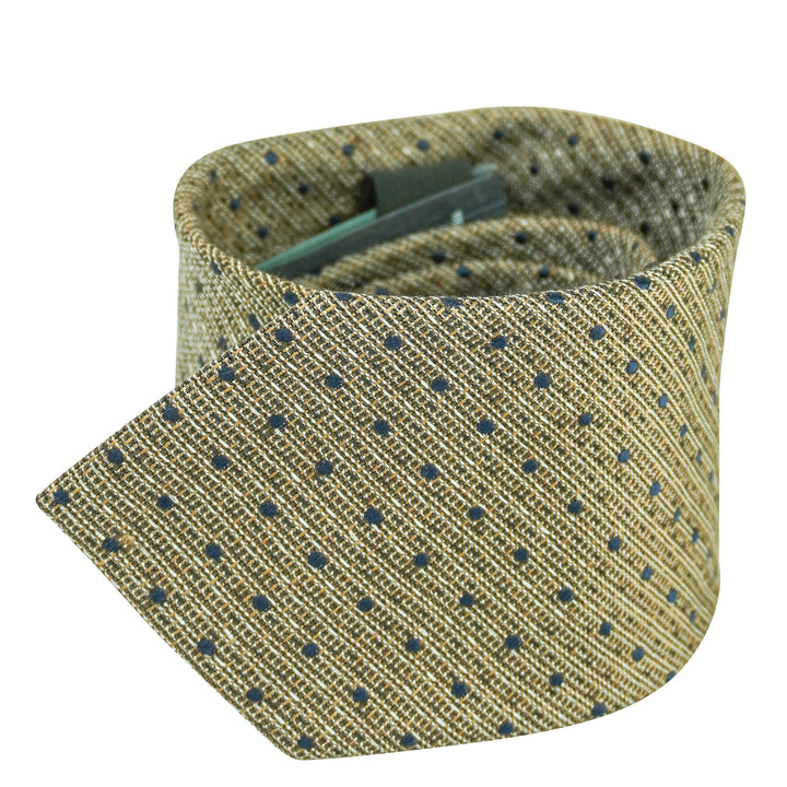 Ermenegildo Zegna Dot Print Tie in Brown/Navy - Discounts on Ermenegildo Zegna at UAL