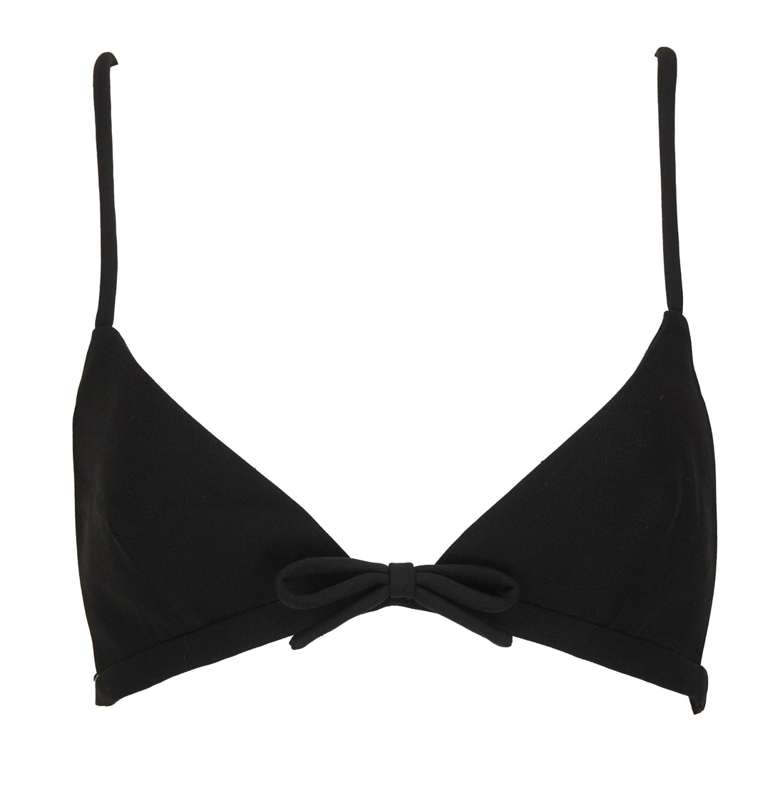 Valentino Wool and Silk Bralette Top in Black - Discounts on Valentino at UAL