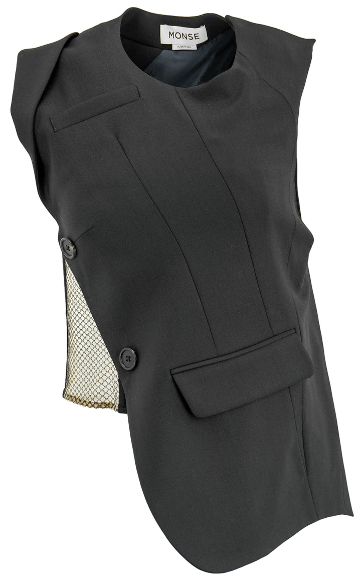 Monse Deconstructed Tailor Top in Black