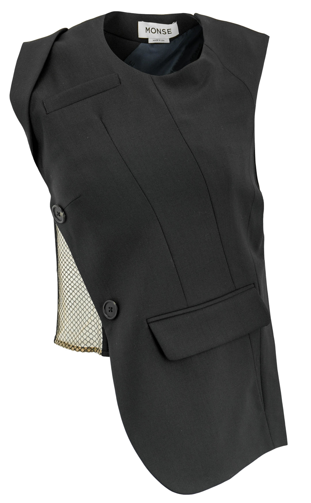 Monse Deconstructed Tailor Top in Black