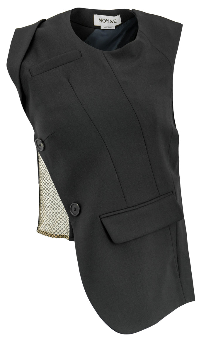 Monse Deconstructed Tailor Top in Black
