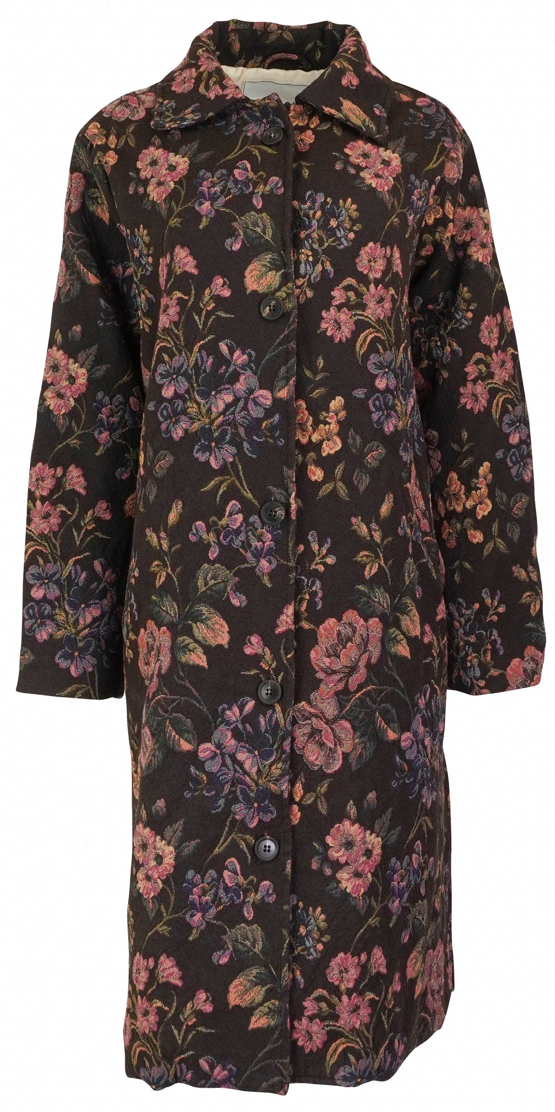 Crosley Floral Jacquard Coat in Brown Multi - Discounts on Crosley at UAL