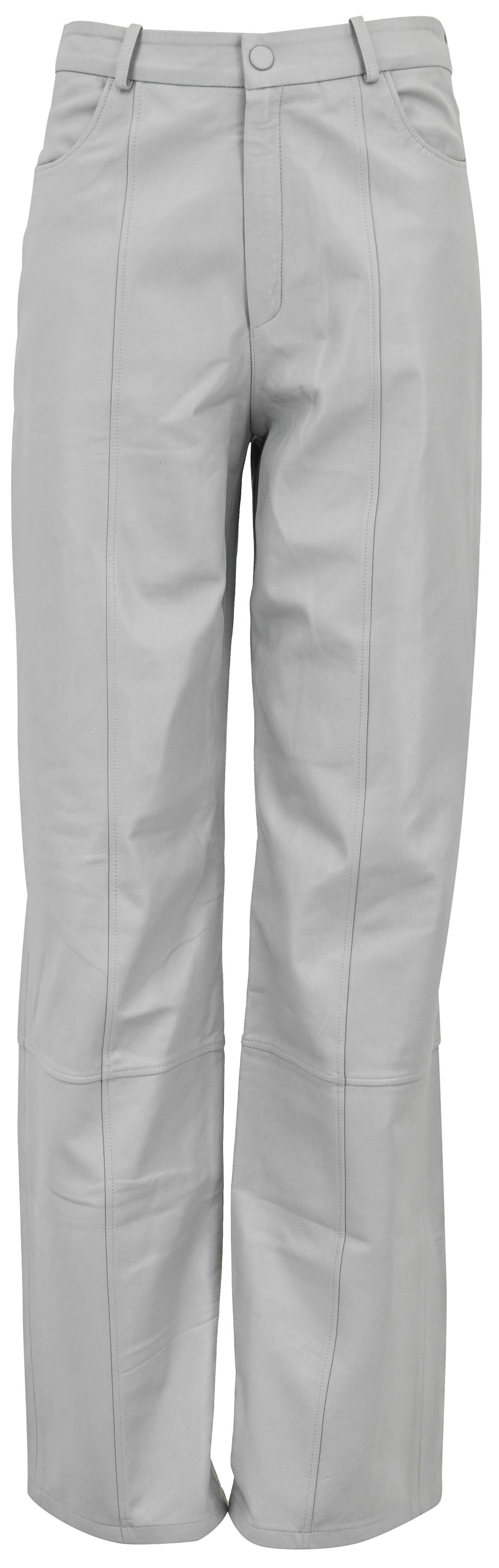 Zeynep Arcay Leather Pants in Grey Silence - Discounts on Zeynep Arcay at UAL