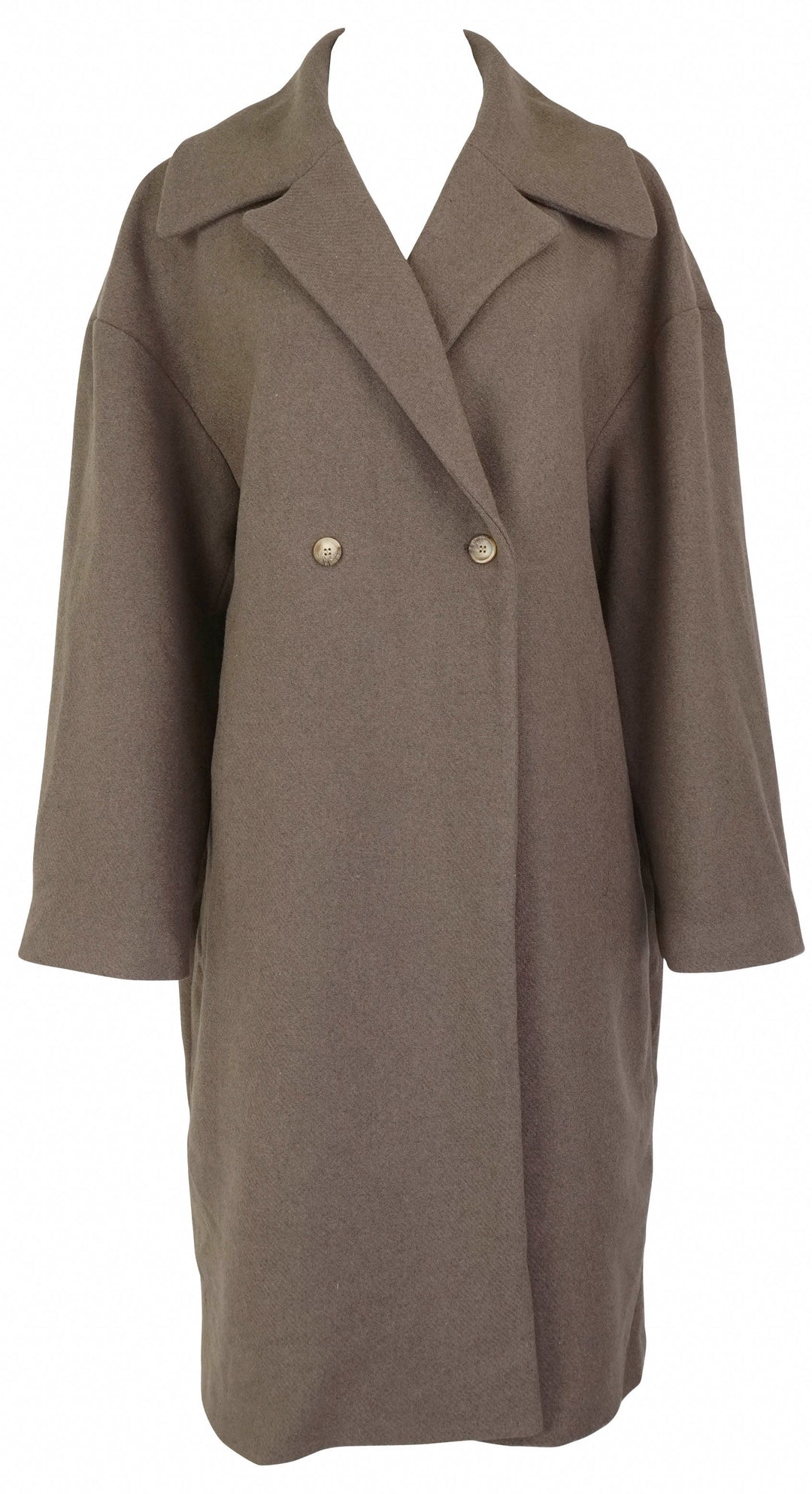 Whitesand Wool Blend Long Jacket in Taupe - Discounts on Whitesand at UAL