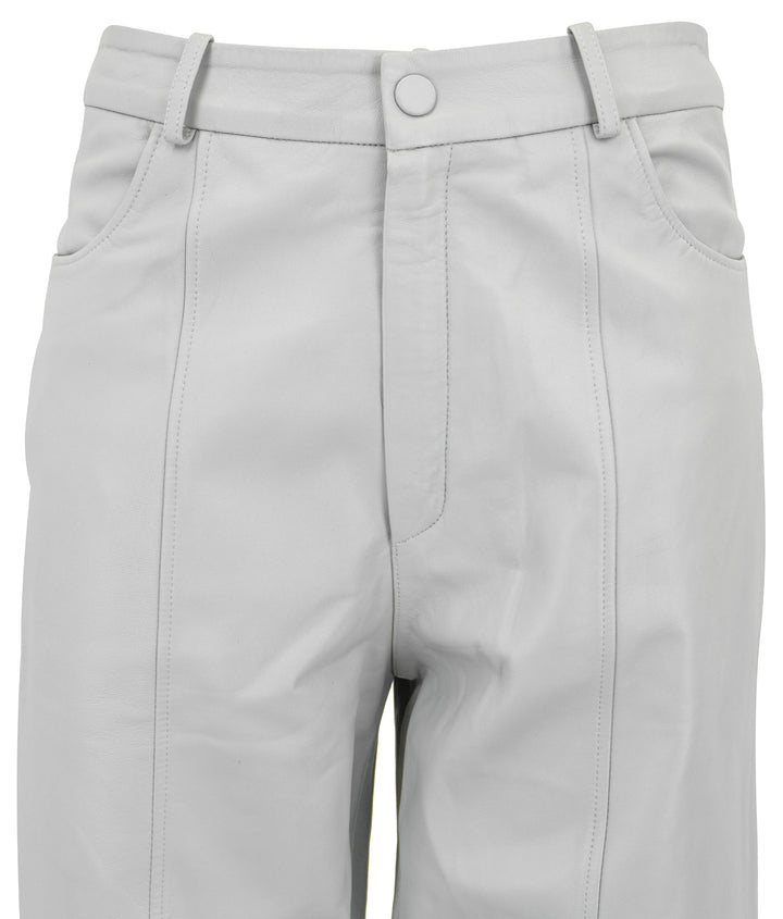 Zeynep Arcay Leather Pants in Grey Silence - Discounts on Zeynep Arcay at UAL